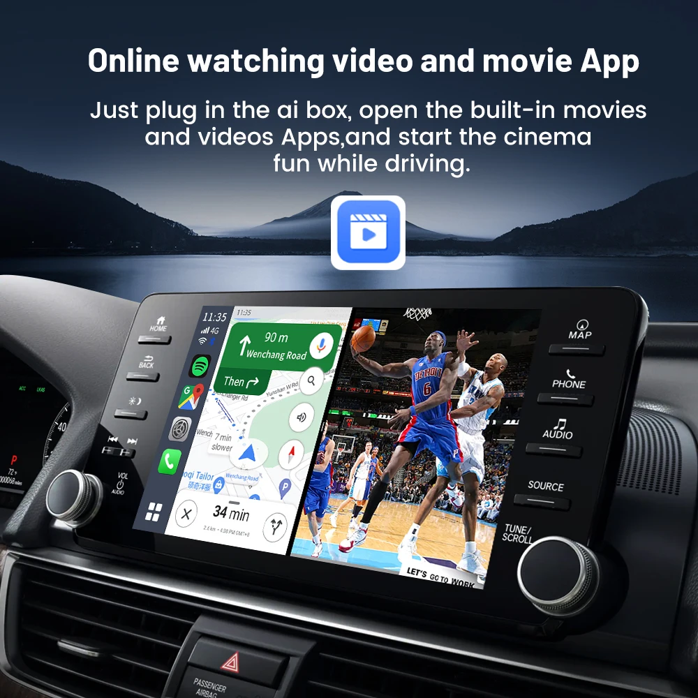 Carlinkit Android 13 uchwyt na Tv Box Netflix dla YouTube bezprzewodowy CarPlay Android Ultra 8 + 128G QCM665 4G LTE GPS sklep google Play