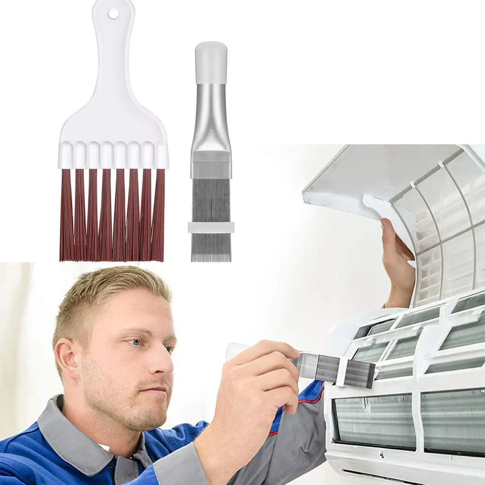 

Air Conditioner Condenser Fin Comb Stainless Steel AC Fin Cleaning Brush Air Conditioner Fin Repair Tool Coil Comb Clear Tools