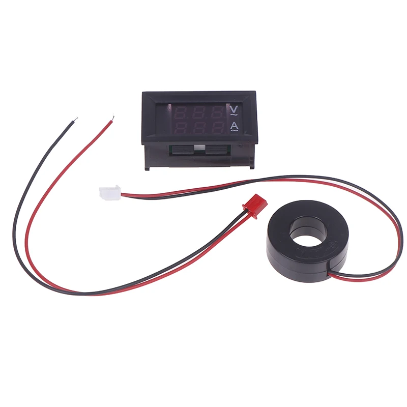 10A 50A 100A 220V 전압 전류 측정기 테스터 AC 50-500V 디지털 LCD 볼트미터 암미터 감지기 전류 변압기