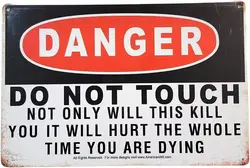 Rustic Retro Metal Tin Sign with Humorous Warning Message - Aluminum 14x20cm (WHITE)
