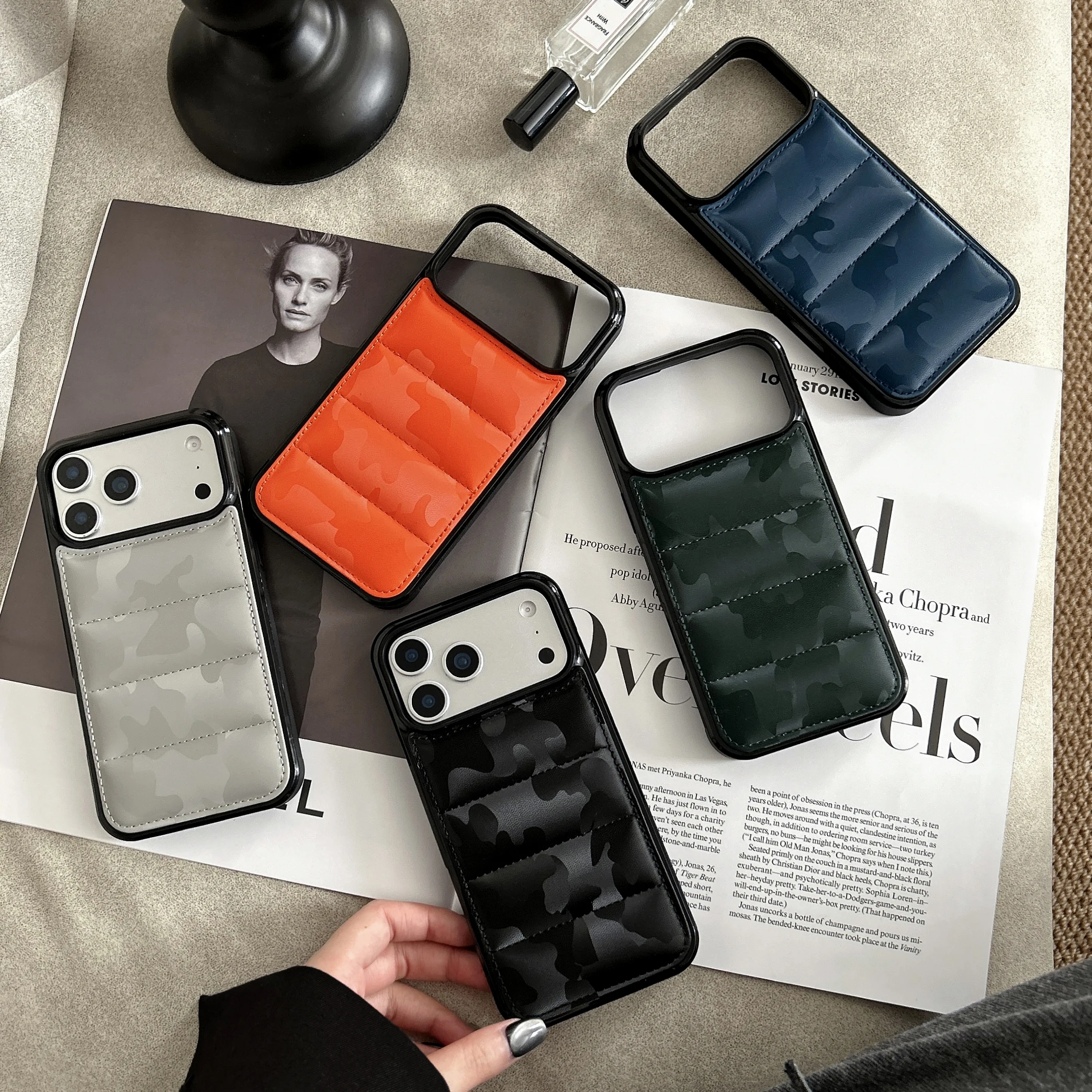 Cool Camo 3D Puffer Phone Case – Camouflage Soft-Touch Cotton Filled Cover