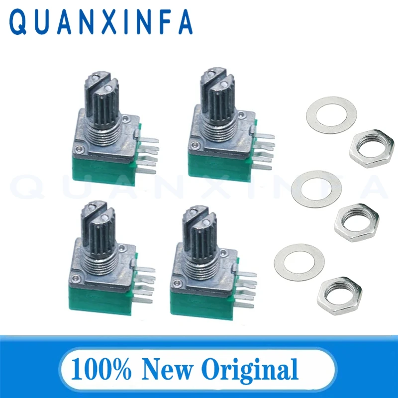 RV097 6pin RK097G RK097 B 50K 20K 10K 5K 1K 100K 500K with One Audio Switch 15mm Amplifier Potentiometer Shaft Seal 5PCS
