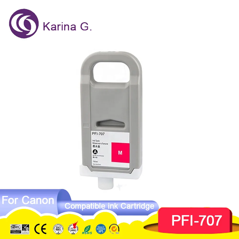 PFI707 PFI-707 PFI 707 Premium Color Compatible Ink Cartridge for  iPF 830 840 8