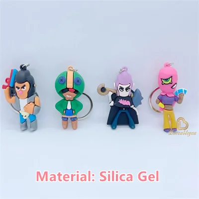 3D Cartoon Keychain Accesorios Sandy Hero Schoolbag Pendant Key Bag Decoration Collection Ornament Kids Toys Birthday Gift
