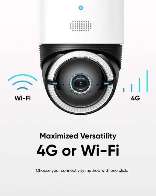 eufy Security 4G Solar Camera LTE Cam S330 4K Cellular Security Wireless Outdoor Pan & Tilt 4G Wi-Fi Duo-Mode Surveillance 4