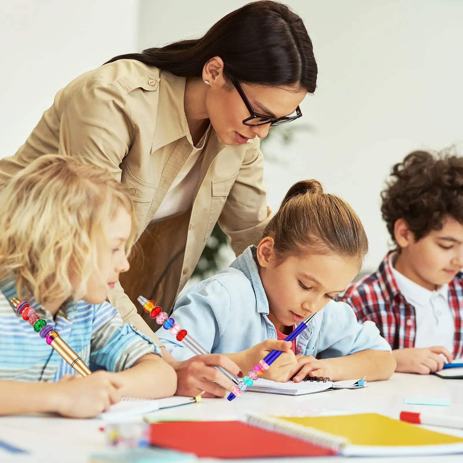 10 Stück Perlen Kugelschreiber Kunststoff Perlens tifte Hochzeit begünstigt Geburtstags feier Geschenke Student Briefpapier Stifte zum Schreiben – Detail 5