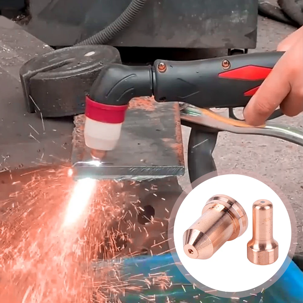 5 Sets Plasma Consumables Parts Caliber 1.0/1.3mm Plasma Cutting Nozzle 51311 for PT80 PTM80 Plasma Cutting Torch