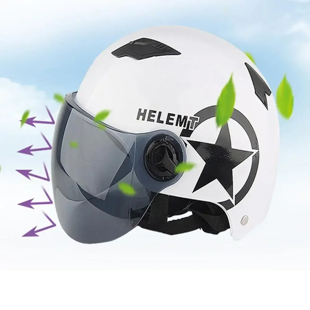Electric Motorcycle Helmets Half Helmet Scooter Motor Crash Helmet Bye Helmets for Moto Bike Sunshade Sun Protection