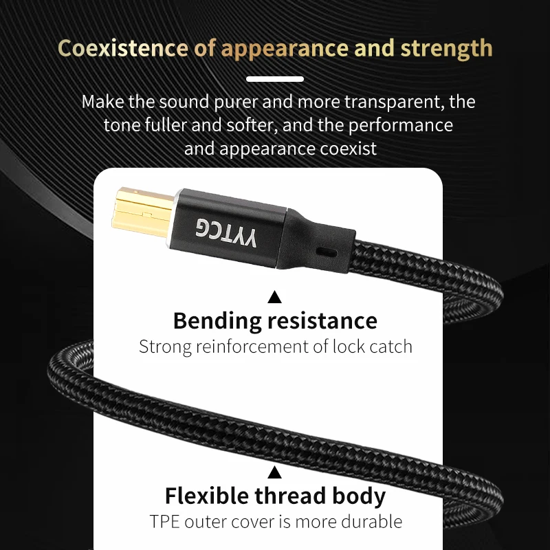 HIFI USB OCC 케이블 USB 유형 A-B USB 케이블 6N DAC A-C 오디오 케이블 OCC 실버 도금 데이터 케이블