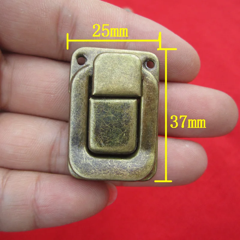 Antique Bronze Box Hasps Iron Lock Catch Latches 10Pcs for Jewelry Chest Box Suitcase Buckle Clip Clasp 25*37mm jewelry box hasps decorative latches furniture hardware