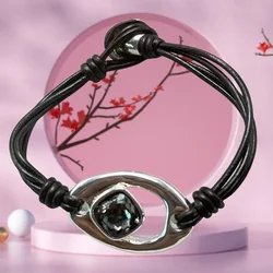 Elegant Leather Rope Heart Bracelet - Summer 2025 Fashion Statement - 20cm (1)