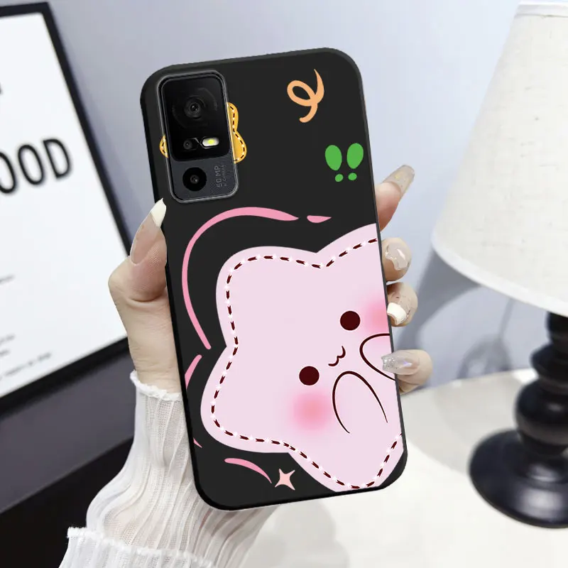 Panda Floral Soft Silicone Shockproof Phone Back Cover