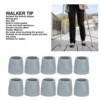 10pcs Rubber Crutch Tip Gray Non Slip Traction Base Walking Cane Walker Tip Replacement for Canes Accessory Inner Dia 28mm 1