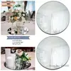 Round Acrylic Mirror Tray 8inch Circle Mirror Plate Decor Accessory for Wedding Baby Shower Birthday Centerpieces Decor 4
