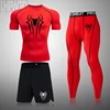 Men's Superhero Running Set Bodybuilding Sport T-Shirt Quick Dry Short Sleeve Compression Gym Suit Men Fitness Tight Rashgard 1