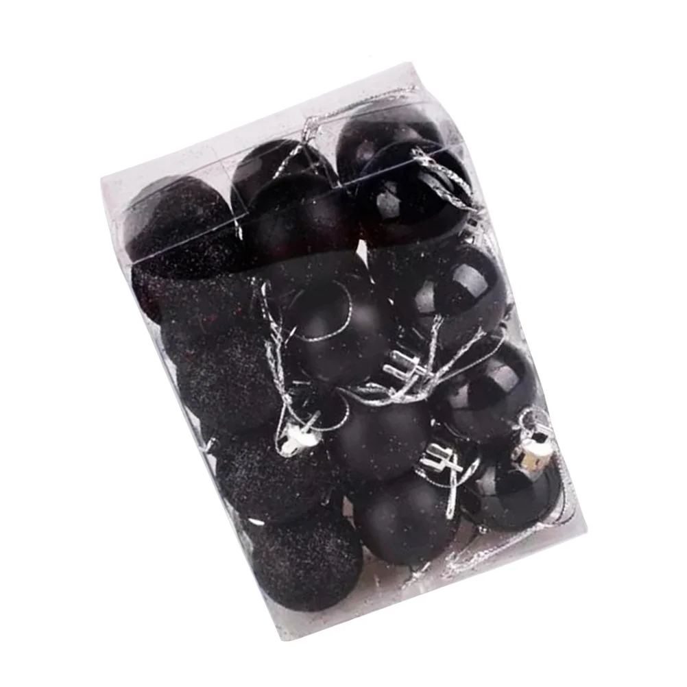 

3cm Christmas Ball Ornaments Tree Decorations for Holiday Wedding Party Decoration Black Color
