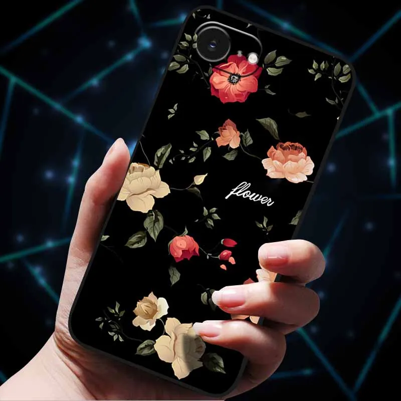 3D Floral Embossed Soft Silicone Phone Case - Stylish Back Cover Coque