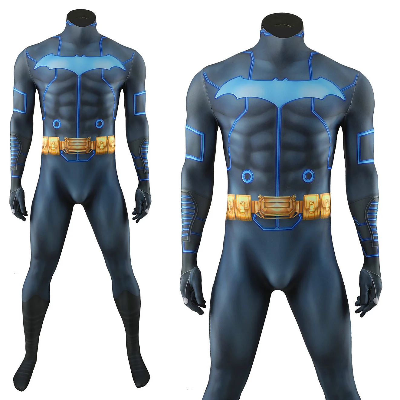 DC-Inspired Batman Spandex Bodysuit Cosplay Costume for Boys