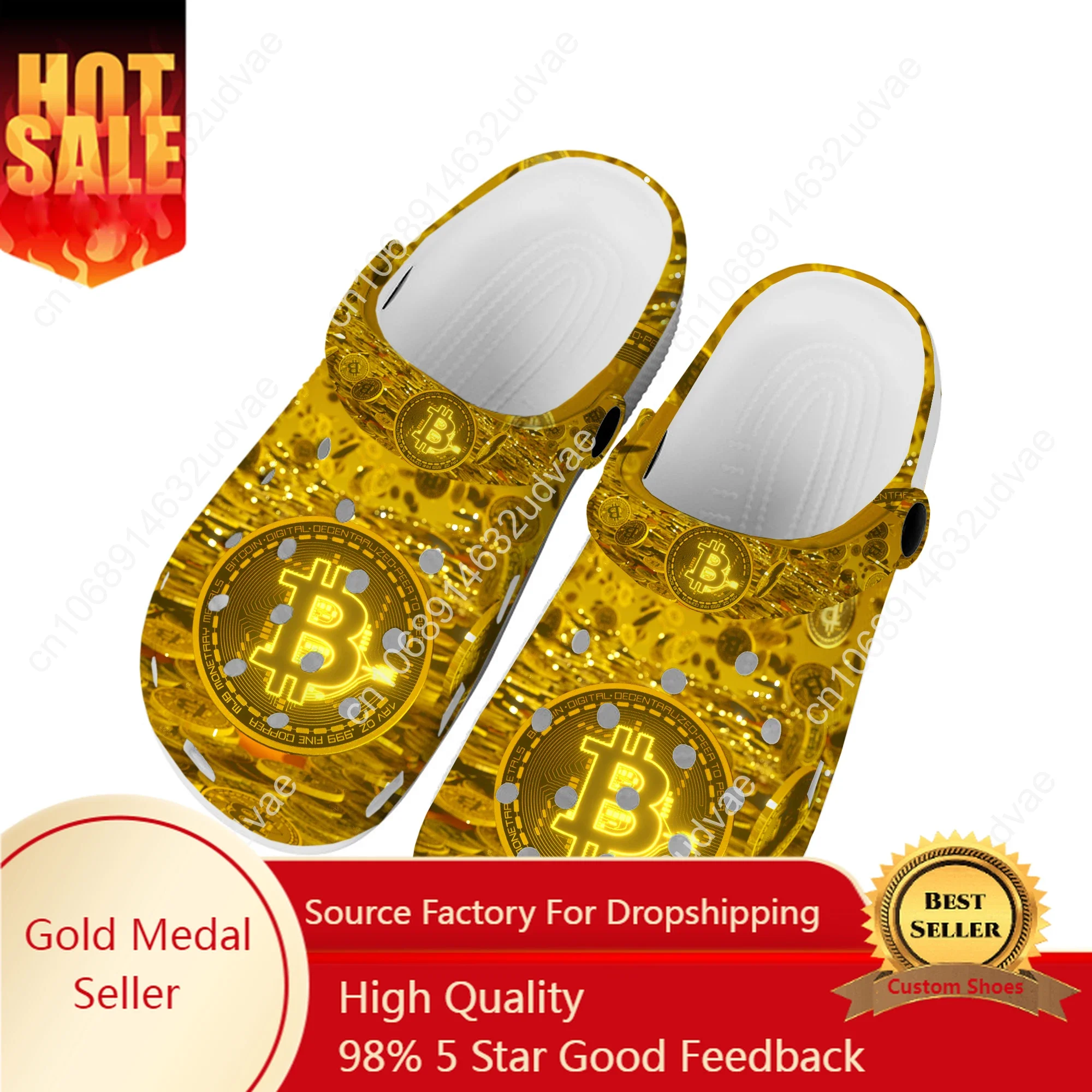 

Bitcoin Cryptocurrency Miner BTC Coin Home Clogs Custom Water Shoes Mens Womens Teenager Shoe Garden Clog Beach Hole Slippers
