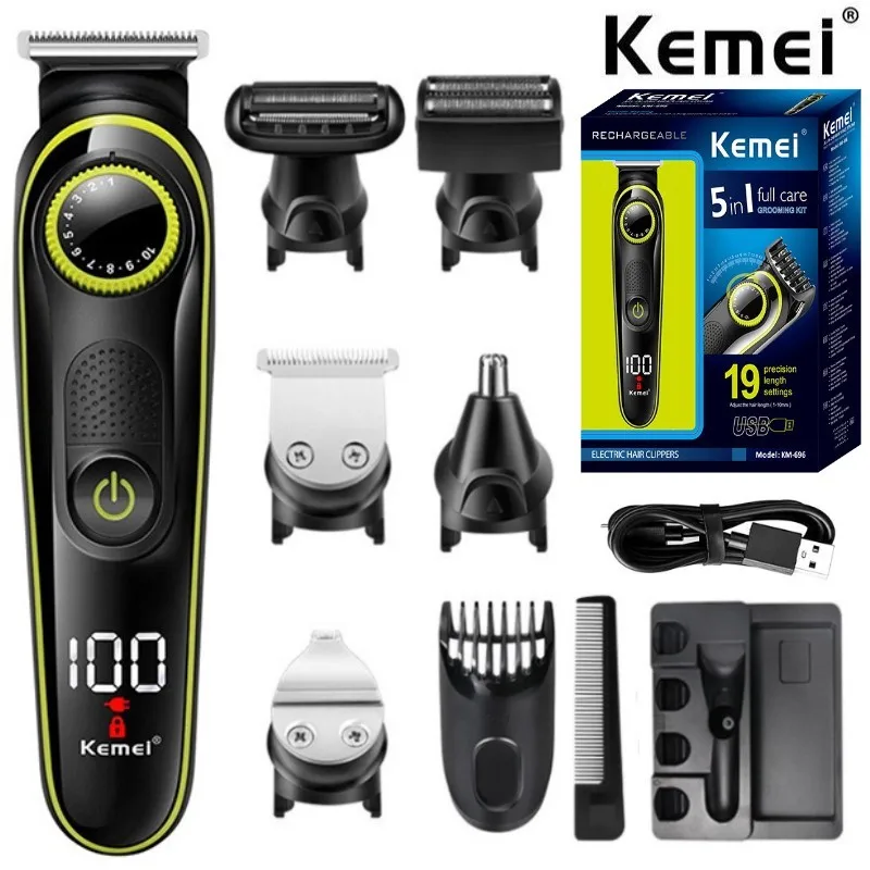 

Electric Hair Clipper Multifunctional Trimmer For Men Electric Shaver For Men's Razor Nose Trimmer 5 In 1 Hair Cutting Machine