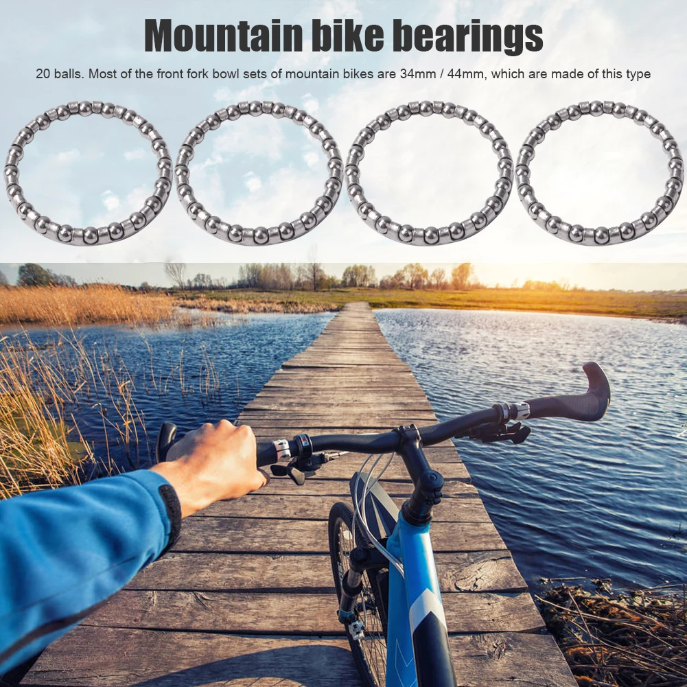 10Pcs Universal Bicycle Ball Bearings for 34/44mm Front Fork Headset MTB Mountain Bike Head Parts Steel Bearing bike headset bearings