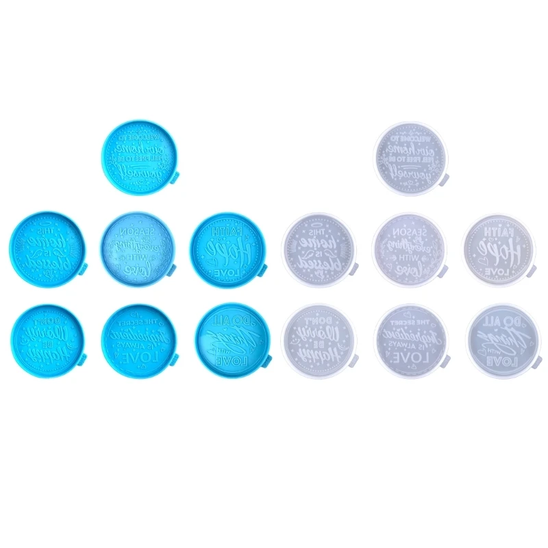 

7Pcs Diy Crystal Drop Glue Letters Silicone Mold Round Combination Mold