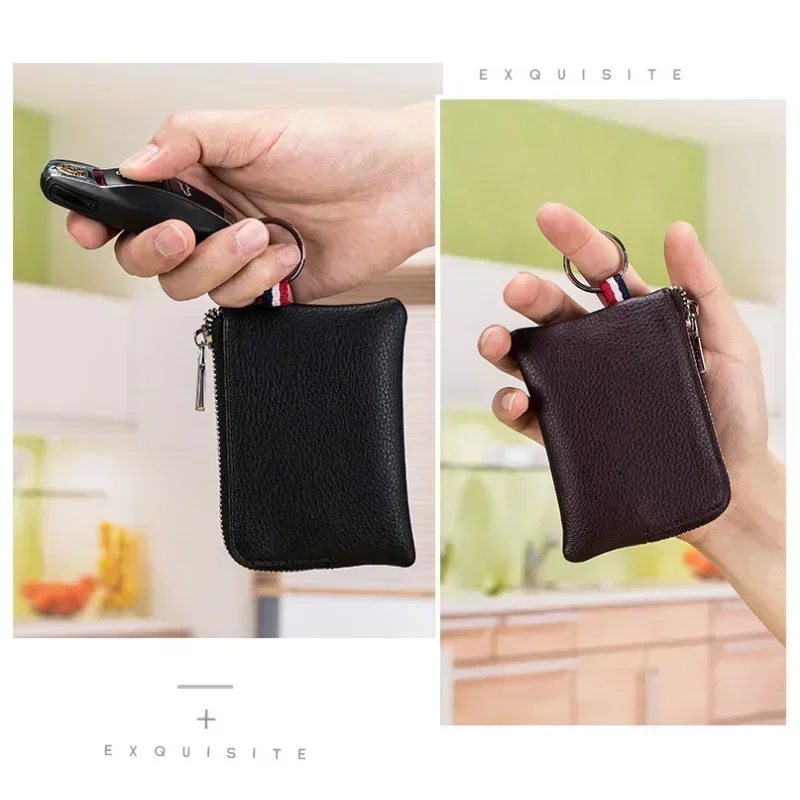 Coin Purse Wallet Driver's License Key Bag Card Holder Genuine Leather Cowhide