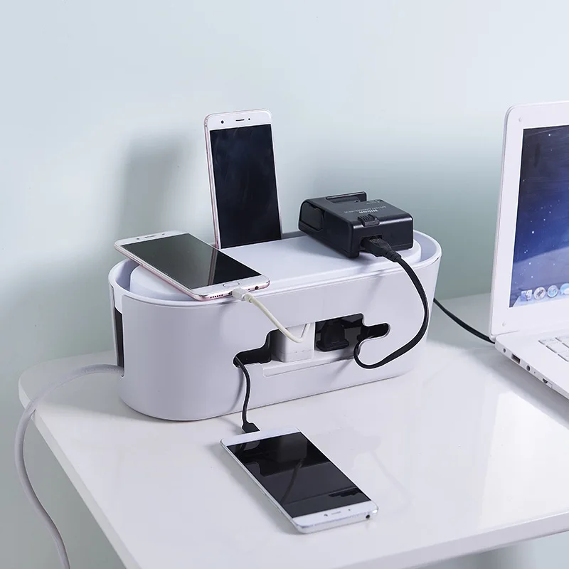 

Big Size Cable Storage Box Charger Socket Power Strip Wire Case Anti Dust Organizer Network Line Storage Bin Charger Wire Manage