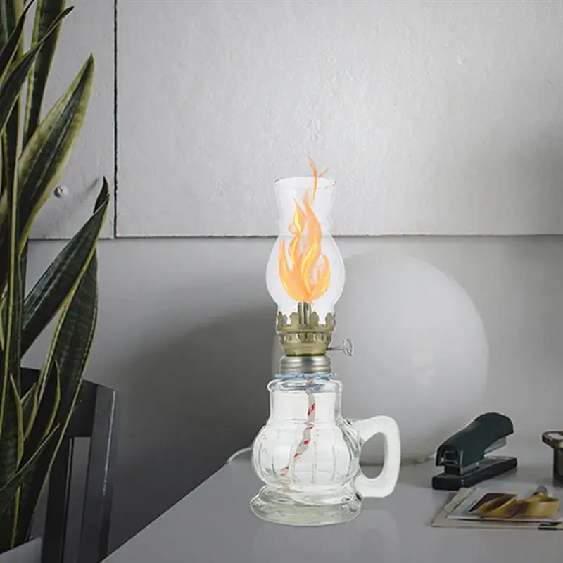 3pcs Oil Lamp Kerosene Lamp Covers Oil Light Lampshades Glass Craft Vintage Oil Lighting Wedding Fire Water Long-Standing Lamp