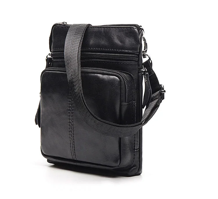 MJ Men`s Messenger Bags Genuine Leather Crossbody Bag Male Bags Small Real Leather Shoulder Handbag for Men (9)