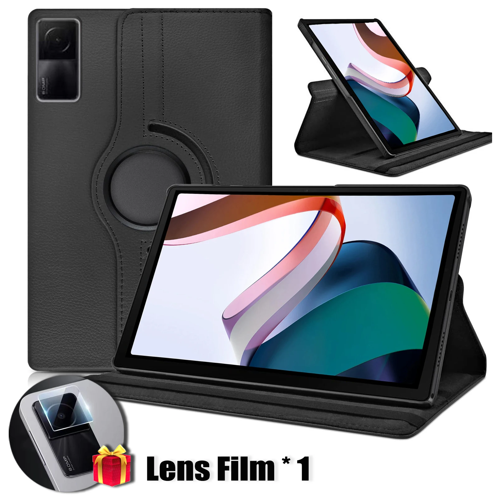 Capa de Couro Fina para Redmi Pad 360 Rotating Stand Case Função Dormir And Wake Xiaomi Redmi Pad 1061 Polegadas 2023