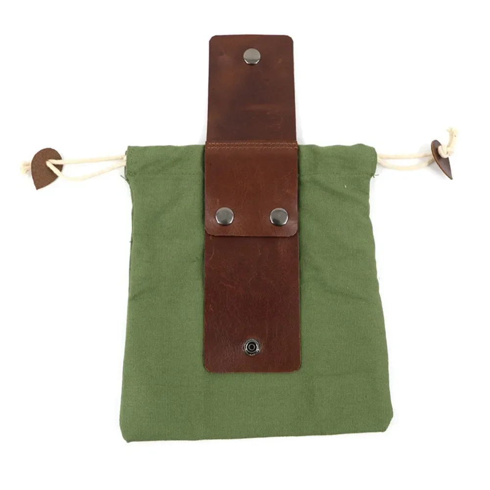 Neue Tragbare Outdoor Wandern Nahrungssuche Tasche Obst Picking Beutel Faltbare Berry Puch Lagerung Leder Bushcraft Leinwand Tasche Camping – Detail 3