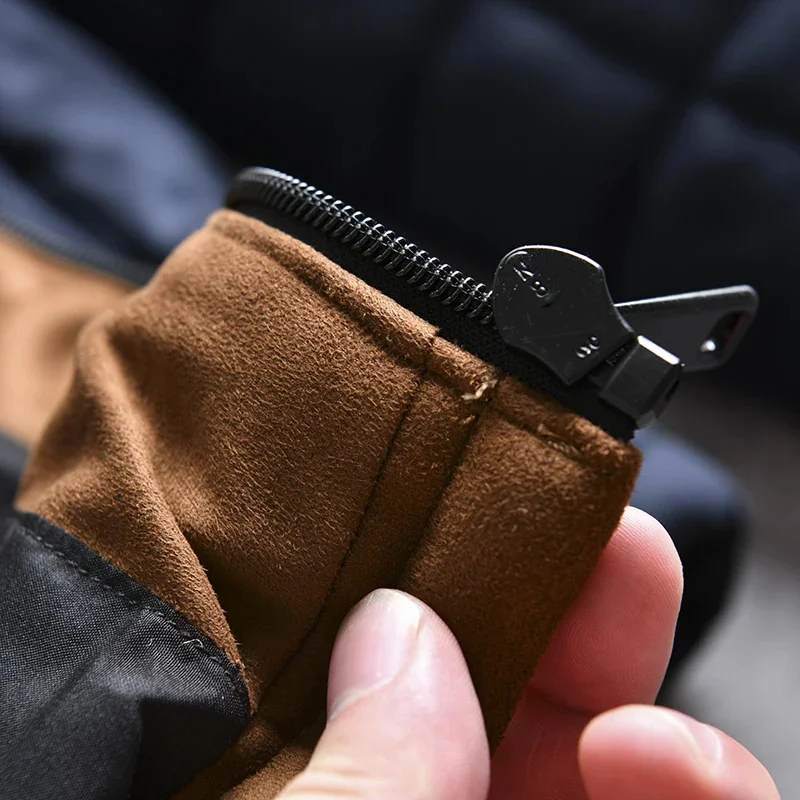 Description Picture 5 of itemYOLANFAIRY 2024 Winter Jacket Men’s Parkas Cotton Padded Jackets Men Suede Stand Collar Warm Coats куртка FCY2441