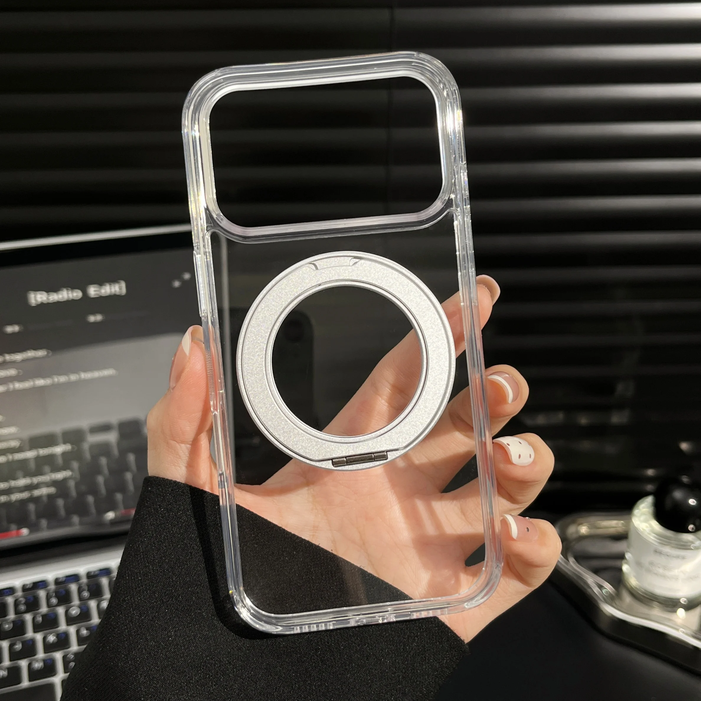 Coque transparente en acrylique pour iphone 17 pro max support_voghion.com