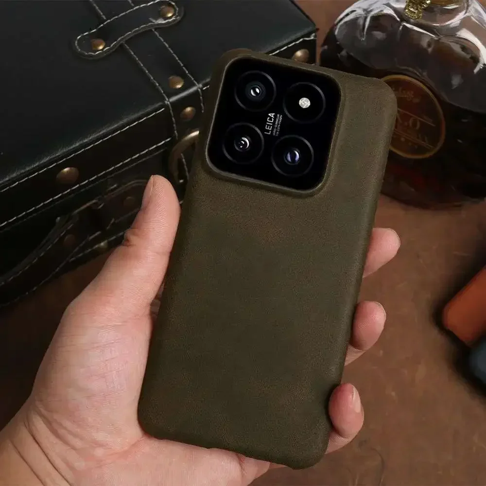 Durable Luxury Genuine Leather Phone Case - Retro Style Cover