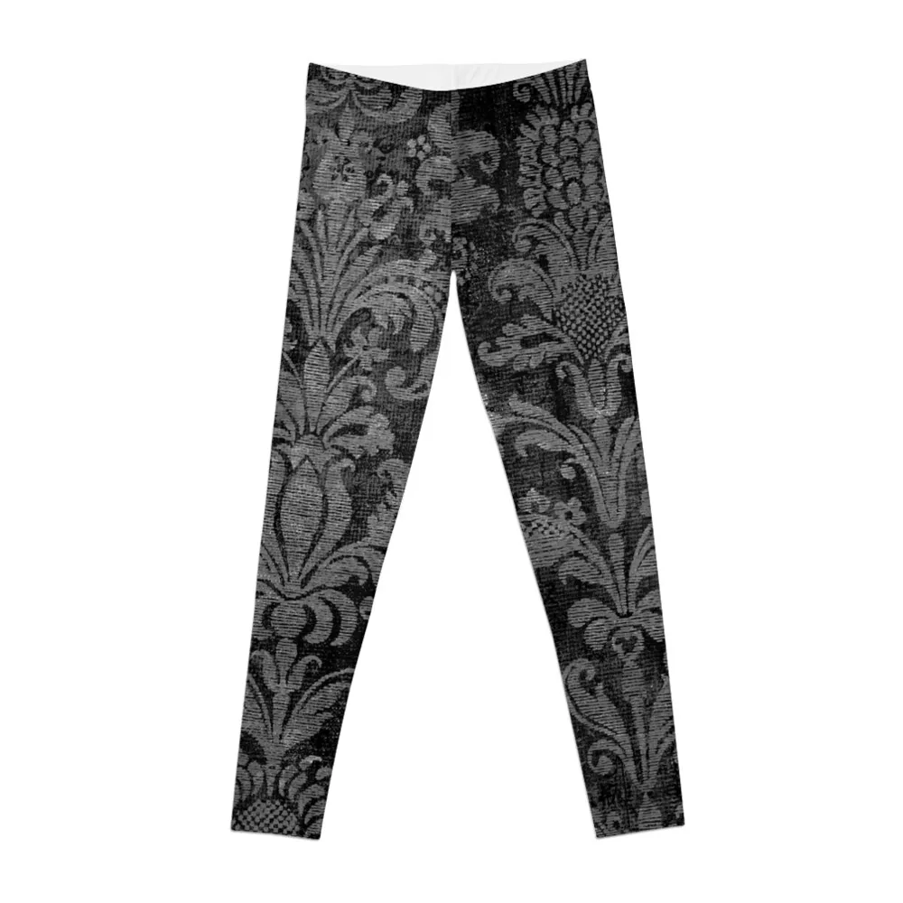 Black and Grey Damask Leggings sports woman gym joggers for legings for fitness Womens Leggings