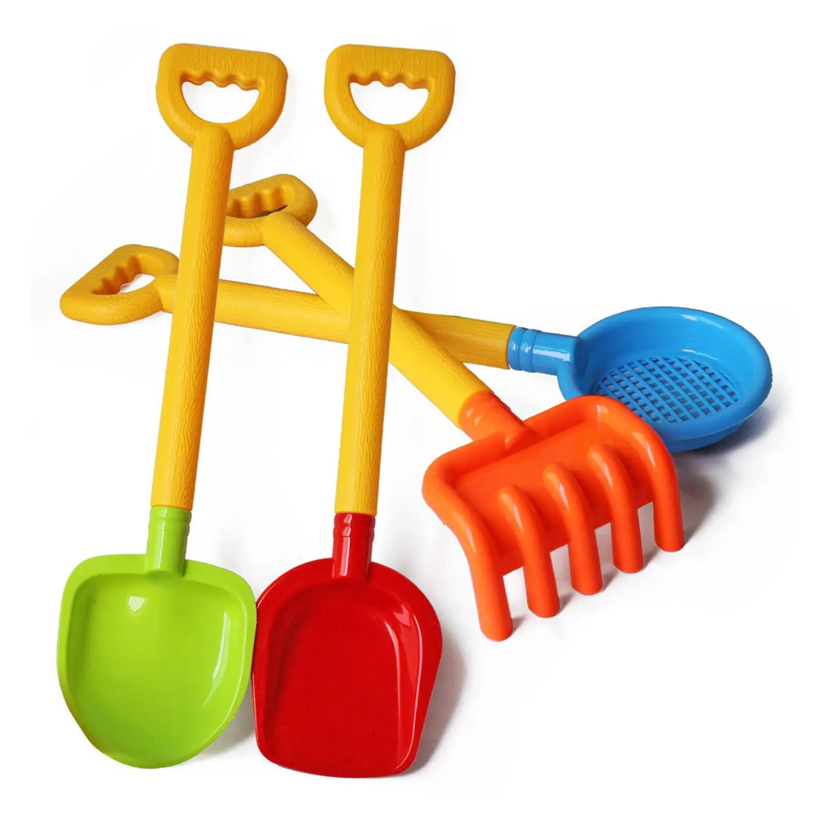 TOYANDONA 2 Sets Kids Gardening Tools Sand Toys Rake and Shovel for Children Beach Sandbox Toy 