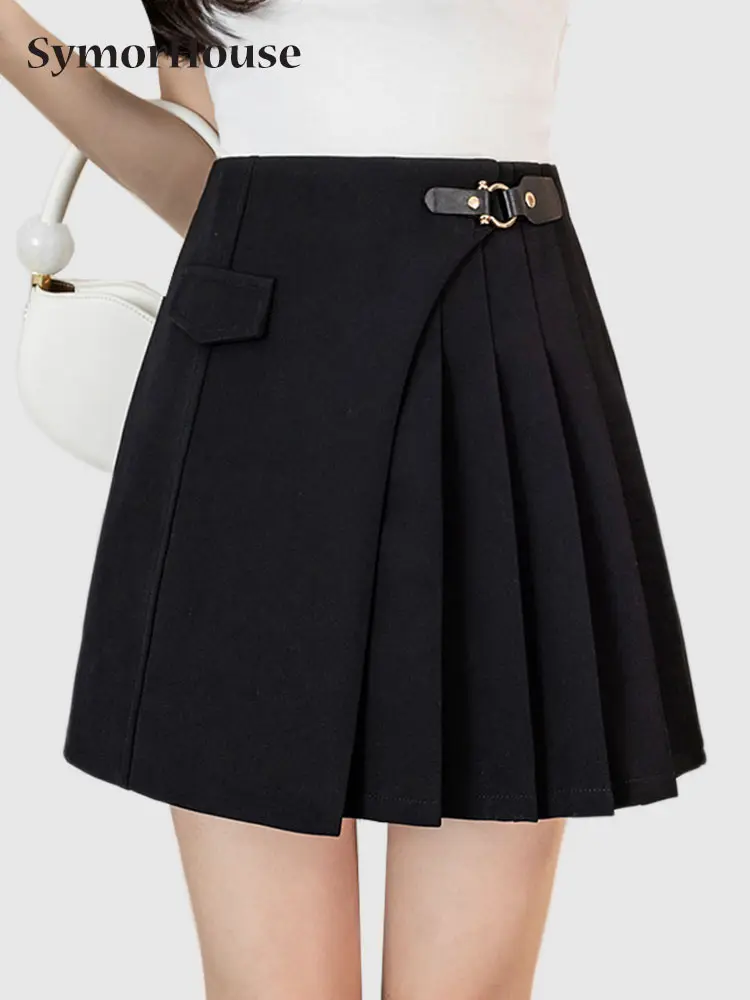

2023 Summer Women High Waist Short Skirts New Korean Style Streetwear All-match Ladies Elegant A-line Pleated Skirt Girls