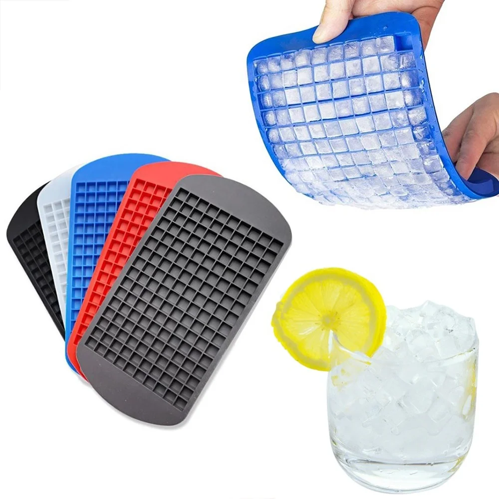 160 Grids Mini Ice Cube Mold Reusable Silicone Ice Cube Mold For DIY Making Small  Square Frozen Ice Cubes Bar Kitchen Tool - AliExpress