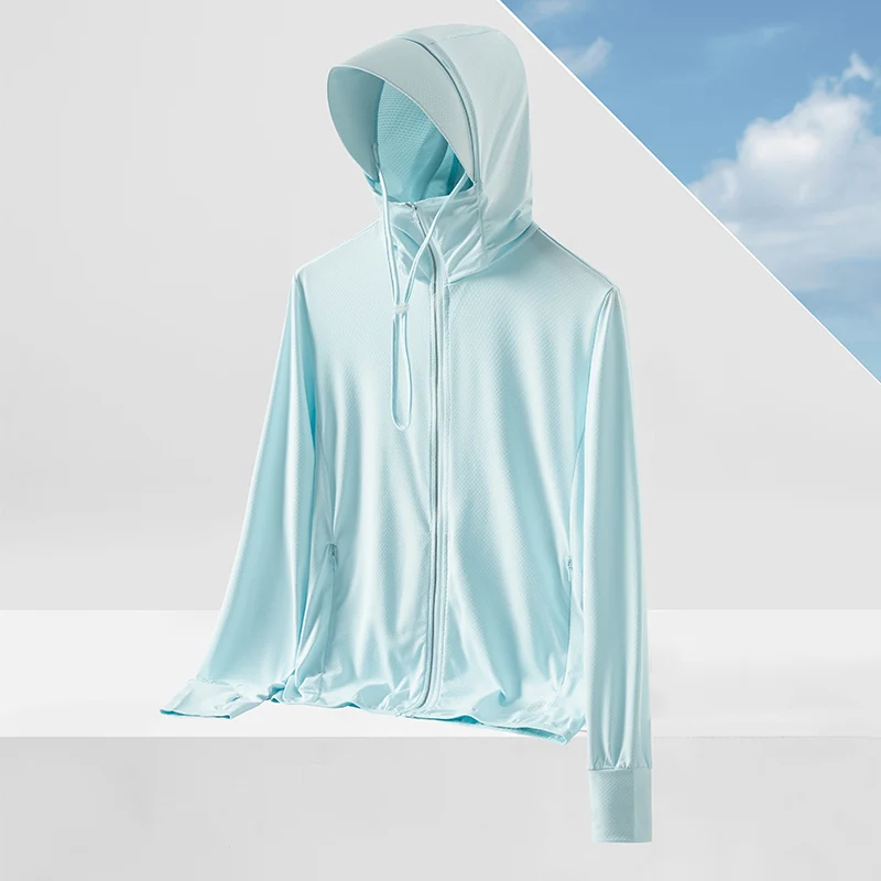 Sun Protection Clothing Men's Women's 2024 Summer Thin Breathable Hooded Coat Casual Outdoor Fishing Clothing Skin Windbreaker