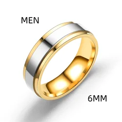 Ramos Timeless Elegance Stainless Steel Couple Ring - Classic Band - 8 (DG1701)