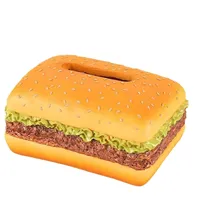 Innovative Fun Hamburger-Shaped Resin Tissue Box Holder - Novelty Burger Napkin Dispenser For Home Decor & Unique Gift Idea 2