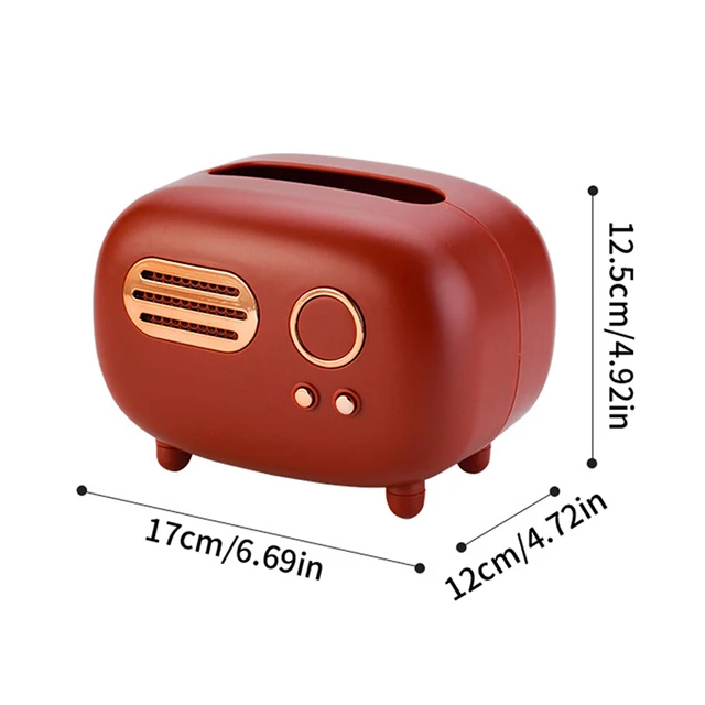 Nedves Törlőkészülék Dekoráció Papírtartó Tároló Szalvéta Tok Asztali Retro Rádió Szervező Dísz Kézműves Többfunkció - Image 2