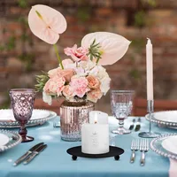 7/9/11cm Iron Plate Candle Holder Decorative Iron Pillar Candle Plate Pedestal Candle Stand for Wax Candles Spa Birthday Party 5