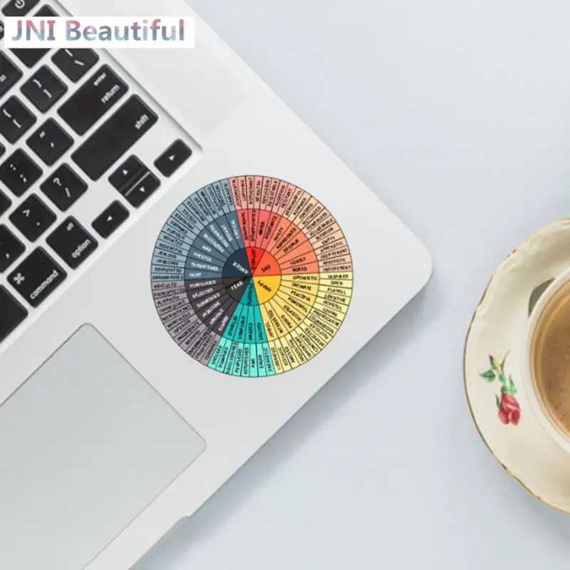 6 Pieces Feelings Wheel Vinyl Sticker 2.4 Inches 3.2 Inches Emotion Decal NEW