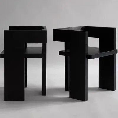 Description Picture 5 of itemSimple medieval solid wood dining chair light luxury design sense chair single leisure chair.