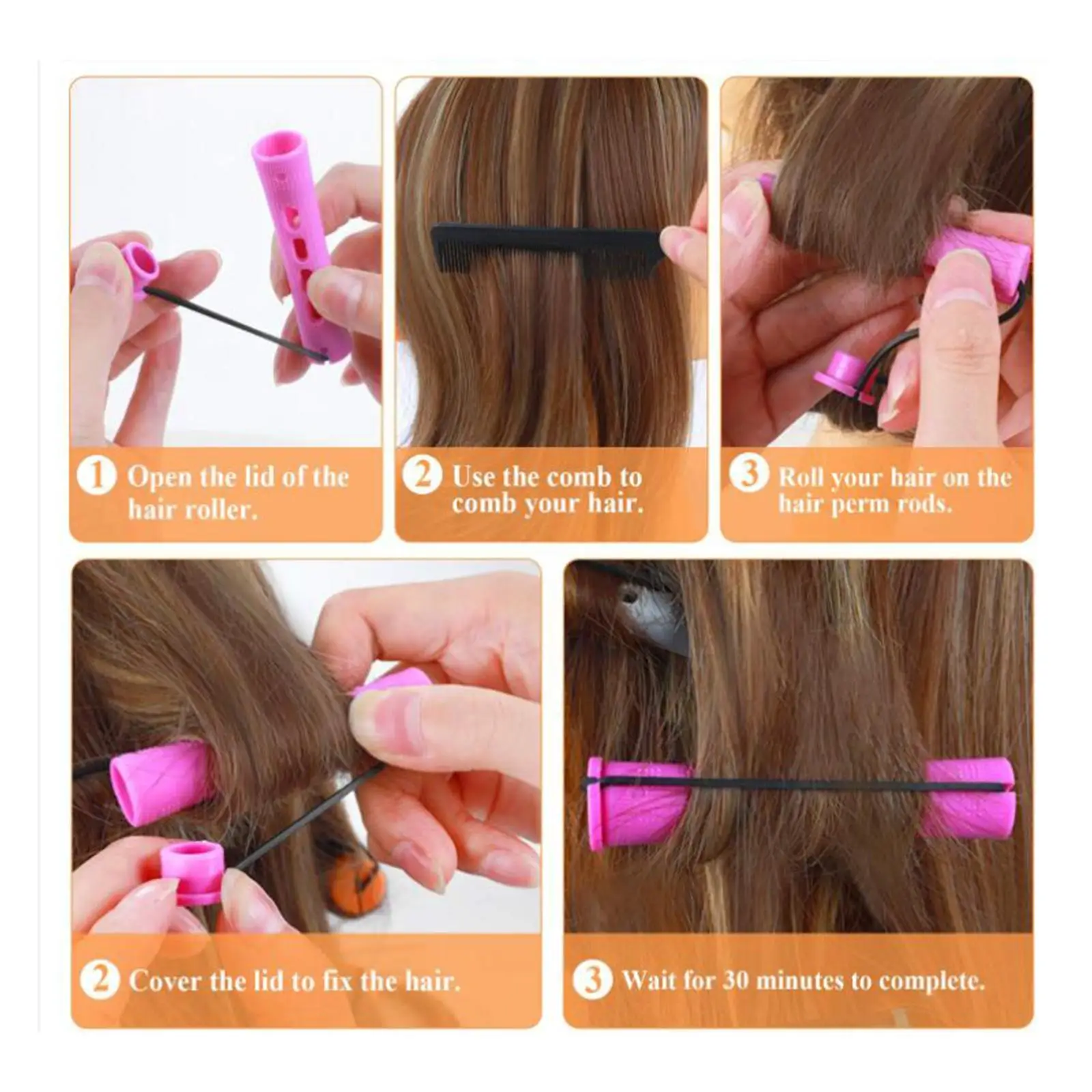 Curl Cold Wave Perm Rods Curling Hair Curly Wavy Rod Set Women Girls 12 pcs 4cm