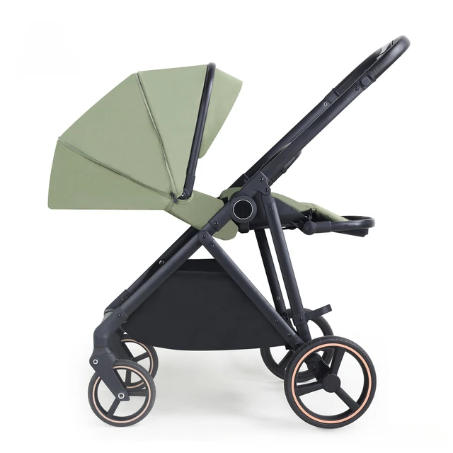Poussette légère 2 en 1 pour bébé, avec fonction assise et couchée, poussette pour nouveau-né absorbant les chocs, panier de couchage bidirectionnel 1