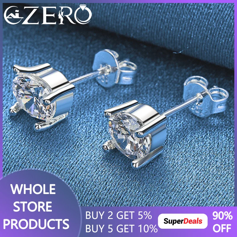 

ALIZERO 925 Sterling Silver AAA Zirconia Earrings For Women Stud Earring Lady Jewelry Wedding Engagement Fashion Party Gift
