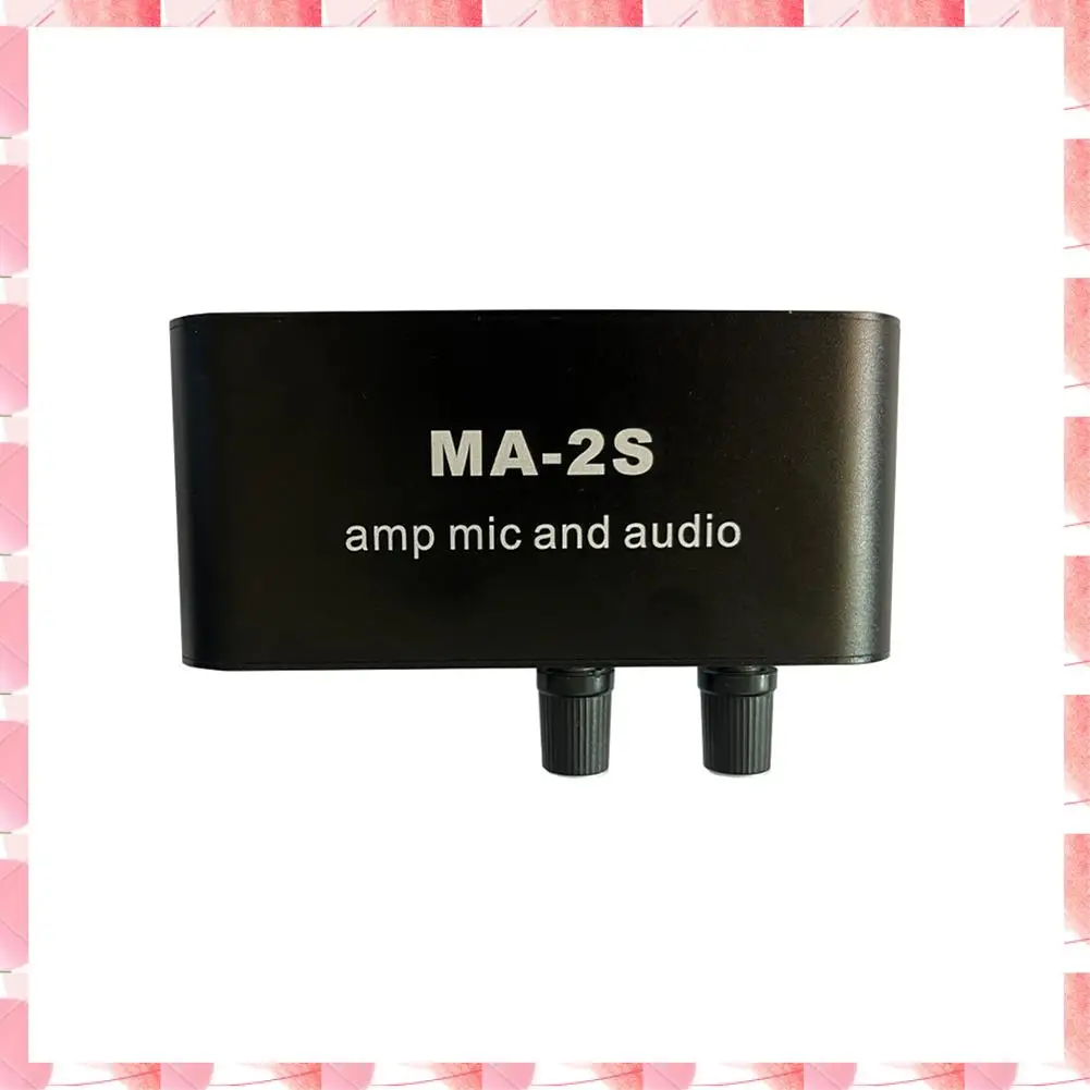 JAJA 6.5Mm Dynamic Microphone 3.5Mm Condenser Microphone Headphone Amplifier Audio Preamplifier Mixing Board MA-2S